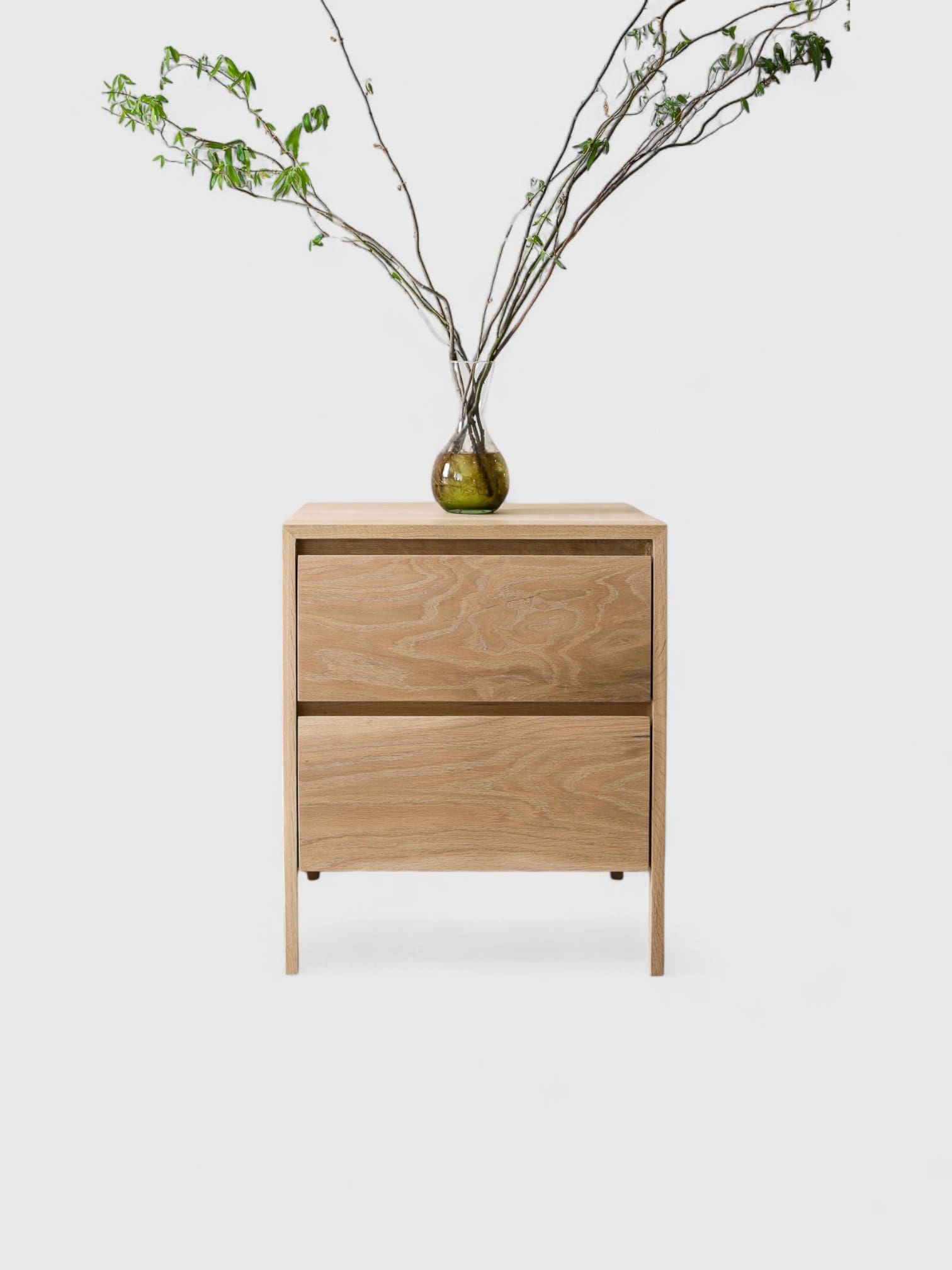 Moremi pedestal double drawer (oak or ash wood)